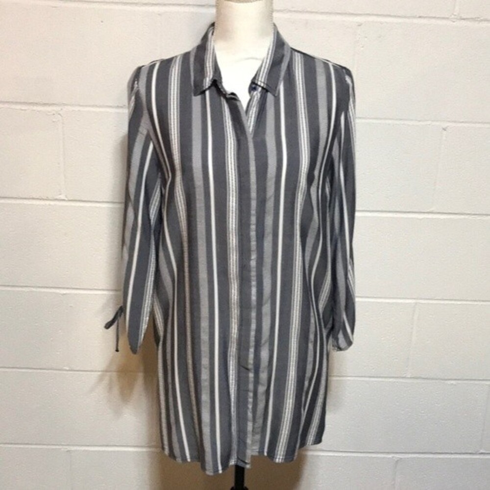 New Directions Stripe Blouse Lg